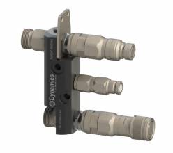 Bloc avec raccords à soupape de dépressurisation "Modèle C" 3 lignes